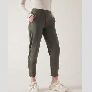 Athleta Brooklyn Ankle Pants Olive Green
